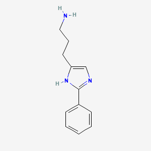 molecular formula C12H15N3 B8758008 3-(2-phenyl-1H-imidazol-5-yl)propan-1-amine 