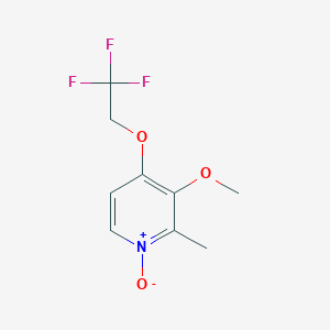 molecular formula C9H10F3NO3 B8758018 Pyridine, 3-methoxy-2-methyl-4-(2,2,2-trifluoroethoxy)-, 1-oxide 
