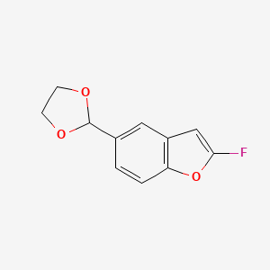 molecular formula C11H9FO3 B8758225 5-(1,3-Dioxolan-2-yl)-2-fluorobenzofuran CAS No. 648449-73-4