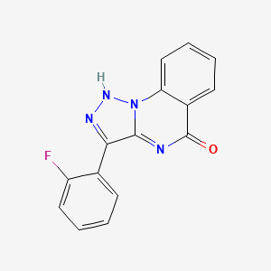 molecular formula C15H9FN4O B8758317 3-(2-fluorophenyl)[1,2,3]triazolo[1,5-a]quinazolin-5(4H)-one 