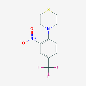 molecular formula C11H11F3N2O2S B8758333 4-[2-Nitro-4-(trifluoromethyl)phenyl]thiomorpholine 