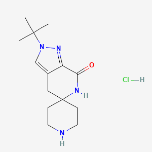 molecular formula C14H23ClN4O B8758368 2'-(tert-Butyl)-4',6'-dihydrospiro[piperidine-4,5'-pyrazolo[3,4-c]pyridin]-7'(2'H)-one hydrochloride 