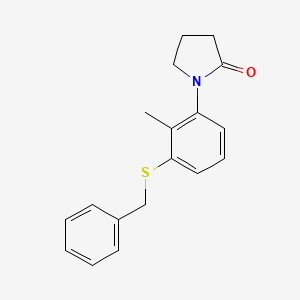 molecular formula C18H19NOS B8758405 1-(3-(Benzylthio)-2-methylphenyl)pyrrolidin-2-one 