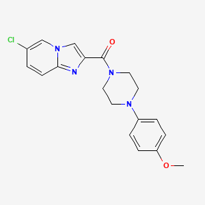 molecular formula C19H19ClN4O2 B8758409 1-{6-CHLOROIMIDAZO[1,2-A]PYRIDINE-2-CARBONYL}-4-(4-METHOXYPHENYL)PIPERAZINE 