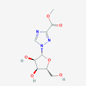 molecular formula C9H13N3O6 B8758459 Methyl 1-((2R,3R,4S,5R)-3,4-dihydroxy-5-(hydroxymethyl)tetrahydrofuran-2-yl)-1H-1,2,4-triazole-3-carboxylate 