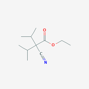 molecular formula C11H19NO2 B8758705 Ethyl 2-cyano-3-methyl-2-(propan-2-yl)butanoate CAS No. 62391-95-1