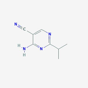 molecular formula C8H10N4 B8758748 4-Amino-2-isopropylpyrimidine-5-carbonitrile 