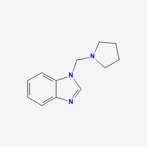 molecular formula C12H15N3 B8758986 1H-Benzimidazole, 1-(1-pyrrolidinylmethyl)- 