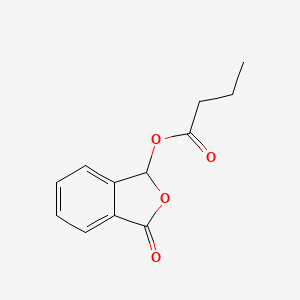 molecular formula C12H12O4 B8759079 Butanoic acid, 1,3-dihydro-3-oxo-1-isobenzofuranyl ester CAS No. 108761-29-1