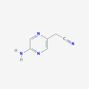 molecular formula C6H6N4 B8759109 2-(5-Aminopyrazin-2-YL)acetonitrile 
