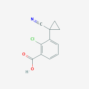 molecular formula C11H8ClNO2 B8759159 2-Chloro-3-(1-cyanocyclopropyl)benzoic acid 