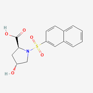molecular formula C15H15NO5S B8759226 (2S,4R)-4-hydroxy-1-(naphthalene-2-sulfonyl)-pyrrolidine-2-carboxylic acid 
