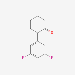 molecular formula C12H12F2O B8759695 2-(3,5-Difluorophenyl)cyclohexan-1-one 