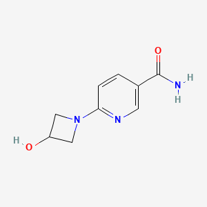 molecular formula C9H11N3O2 B8759885 6-(3-Hydroxyazetidin-1-yl)nicotinamide 