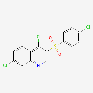 molecular formula C15H8Cl3NO2S B8759912 4,7-Dichloro-3-[(4-chlorophenyl)sulfonyl]quinoline 