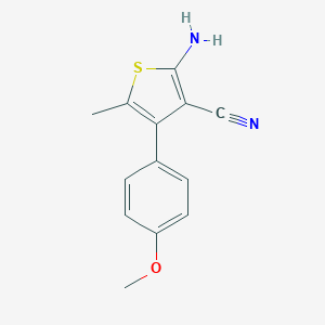 molecular formula C13H12N2OS B008760 2-Amino-4-(4-methoxyphenyl)-5-methylthiophene-3-carbonitrile CAS No. 100005-23-0