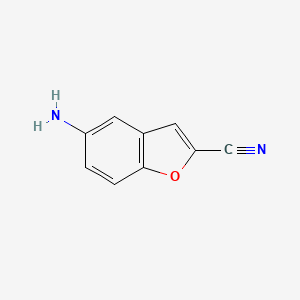 molecular formula C9H6N2O B8760071 5-Aminobenzofuran-2-carbonitrile 