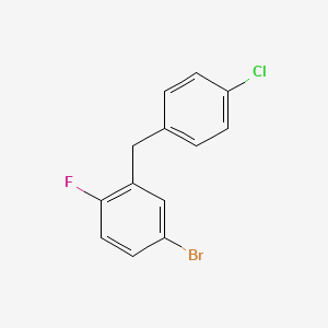 molecular formula C13H9BrClF B8760544 4-Bromo-2-(4-chloro-benzyl)-1-fluoro-benzene 