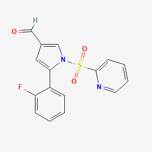 5-(2-fluorophenyl)-1-(pyridin-2-ylsulfonyl)-1H-pyrrole-3-carbaldehyde