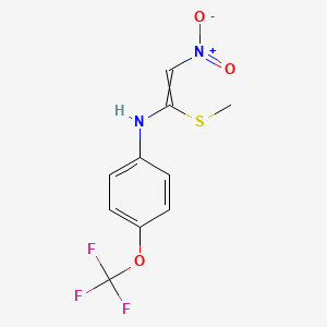 molecular formula C10H9F3N2O3S B8760855 N-(1-methylsulfanyl-2-nitroethenyl)-4-(trifluoromethoxy)aniline 