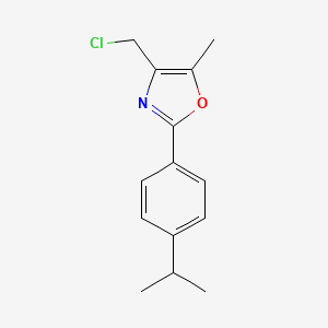 molecular formula C14H16ClNO B8761423 Oxazole,4-(chloromethyl)-5-methyl-2-[4-(1-methylethyl)phenyl]- 