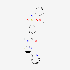 molecular formula C23H20N4O4S2 B8761549 4-(N-(2-methoxyphenyl)-N-methylsulfamoyl)-N-(4-(pyridin-2-yl)thiazol-2-yl)benzamide 