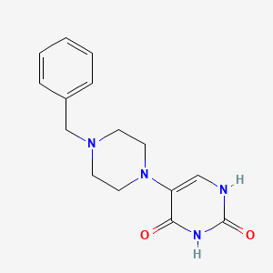 molecular formula C15H18N4O2 B8761552 5-(4-Benzylpiperazinyl)uracil 