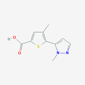molecular formula C10H10N2O2S B8761745 4-methyl-5-(1-methyl-1H-pyrazol-5-yl)-2-thiophenecarboxylic Acid 