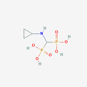 molecular formula C4H11NO6P2 B8761777 [(Cyclopropylamino)-phosphonomethyl]phosphonic acid CAS No. 124351-91-3