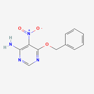 molecular formula C11H10N4O3 B8762141 4-Amino-6-benzyloxy-5-nitropyrimidine CAS No. 160948-24-3