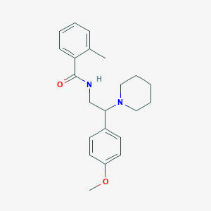 molecular formula C22H28N2O2 B8762656 N-[2-(4-methoxyphenyl)-2-(piperidin-1-yl)ethyl]-2-methylbenzamide 