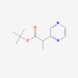 molecular formula C11H16N2O2 B8762664 Tert-butyl 2-(pyrazin-2-yl)propanoate 