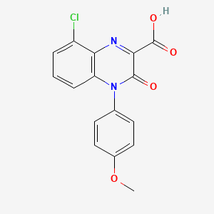 molecular formula C16H11ClN2O4 B8762717 8-Chloro-4-(4-methoxyphenyl)-3-oxo-3,4-dihydroquinoxaline-2-carboxylic acid 