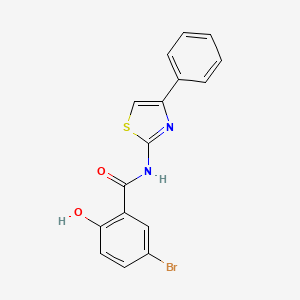 molecular formula C16H11BrN2O2S B8762748 5-bromo-2-hydroxy-N-(4-phenyl-1,3-thiazol-2-yl)benzamide 