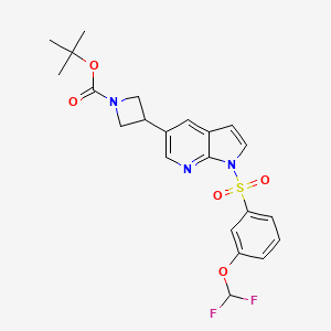 3-[1-(3-Difluoromethoxy-benzenesulfonyl)-1H-pyrrolo[2,3-b]pyridine-5-yl]-azetidine-1-carboxylic acid tert-butyl ester