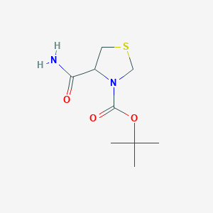 molecular formula C9H16N2O3S B8763086 Tert-butyl 4-carbamoyl-1,3-thiazolidine-3-carboxylate 