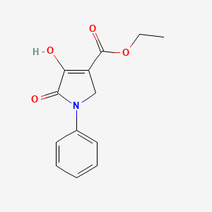 molecular formula C13H13NO4 B8763118 ethyl 4-hydroxy-5-oxo-1-phenyl-2,5-dihydro-1H-pyrrole-3-carboxylate 
