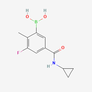 molecular formula C11H13BFNO3 B8763211 (5-(Cyclopropylcarbamoyl)-3-fluoro-2-methylphenyl)boronic acid CAS No. 585544-30-5