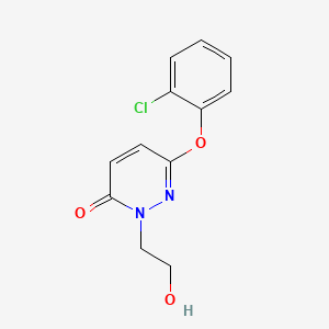 molecular formula C12H11ClN2O3 B8763797 3(2H)-Pyridazinone, 6-(2-chlorophenoxy)-2-(2-hydroxyethyl)- CAS No. 69024-93-7