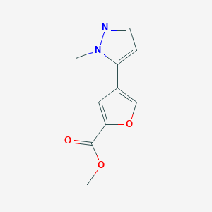 molecular formula C10H10N2O3 B8763809 2-Furancarboxylic acid, 4-(1-methyl-1H-pyrazol-5-yl)-, methyl ester 