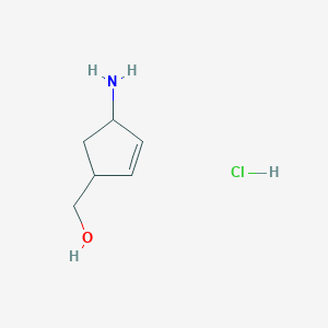 (4-Aminocyclopent-2-en-1-yl)methanol hydrochloride