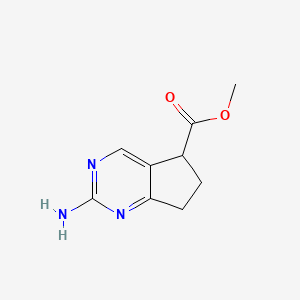 molecular formula C9H11N3O2 B8763843 methyl 2-amino-6,7-dihydro-5H-cyclopenta[d]pyrimidine-5-carboxylate 