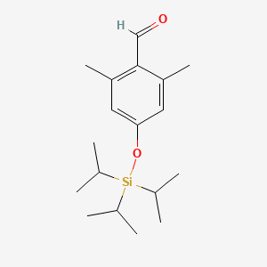 molecular formula C18H30O2Si B8764041 Benzaldehyde,2,6-dimethyl-4-[[tris(1-methylethyl)silyl]oxy]- 