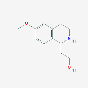 molecular formula C12H17NO2 B8764101 2-(6-Methoxy-1,2,3,4-tetrahydroisoquinolin-1-yl)ethanol CAS No. 91564-26-0