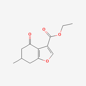 molecular formula C12H14O4 B8764617 Ethyl 4,5,6,7-tetrahydro-6-methyl-4-oxobenzofuran-3-carboxylate 