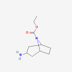 molecular formula C10H18N2O2 B8764652 8-Azabicyclo[3.2.1]octane-8-carboxylicacid,3-amino-,ethylester(9CI) 