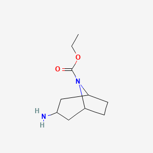 molecular formula C10H18N2O2 B8764652 Ethyl 3-amino-8-azabicyclo[3.2.1]octane-8-carboxylate 