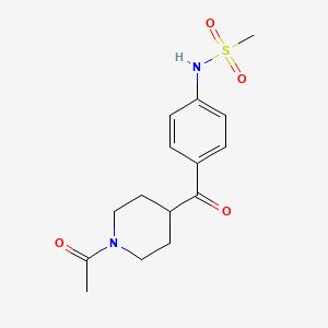 molecular formula C15H20N2O4S B8764675 1-Acetyl-4-(4-methylsulfonylaminobenzoyl)piperidine 