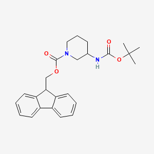 molecular formula C25H30N2O4 B8764846 (9H-Fluoren-9-yl)methyl 3-((tert-butoxycarbonyl)amino)piperidine-1-carboxylate 
