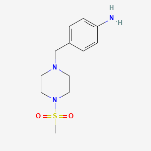 molecular formula C12H19N3O2S B8765039 4-(4-Methanesulfonyl-piperazin-1-ylmethyl)-phenylamine 